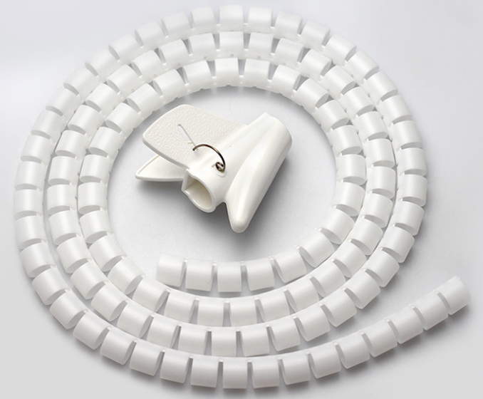 Пластиковый органайзер для кабеля, диаметр 28мм, длина 10м, белый DCO28W10 DCO