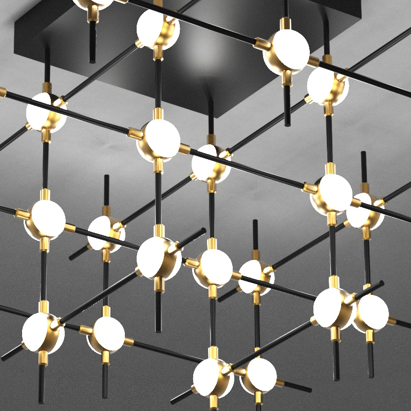 Потолочный светильник Molecular 36 black/gold