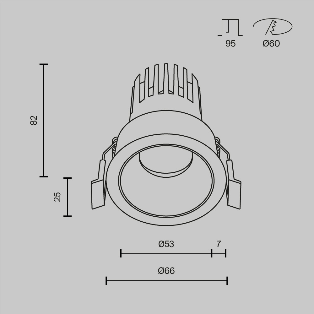 Встраиваемый светильник Technical DL115 10W 2.7K