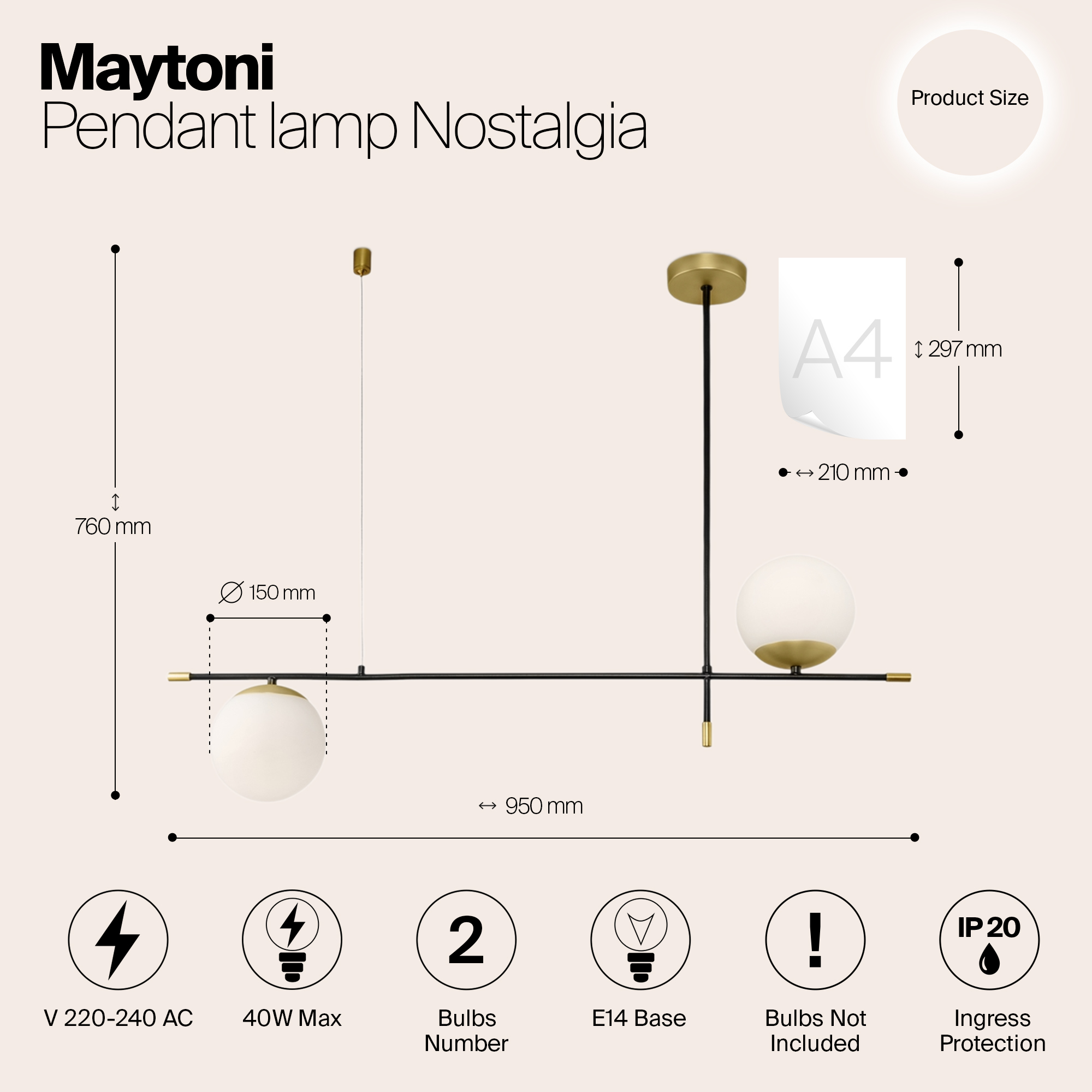 Подвесной светильник Maytoni MOD048PL 02