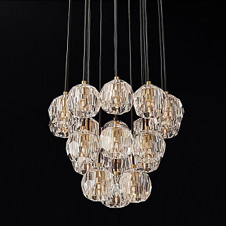 Подвесной светильник Restoration Hardware Boule De Cristal Round Cluster 19" Lacquered Burnished Brass