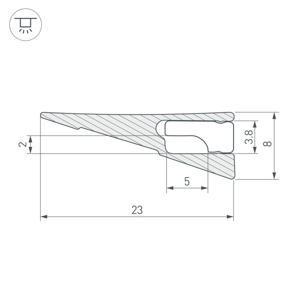 Профиль SL MINI SHELF H8 2000 ANOD OLIVE GREY