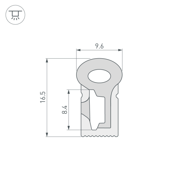 Силиконовый профиль WPH FLEX 0817 SIDE S8 20m