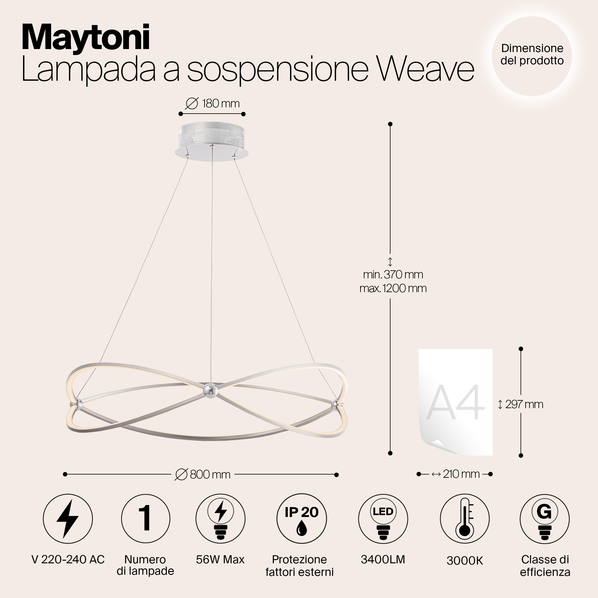 Подвесной светильник Maytoni MOD062PL L56