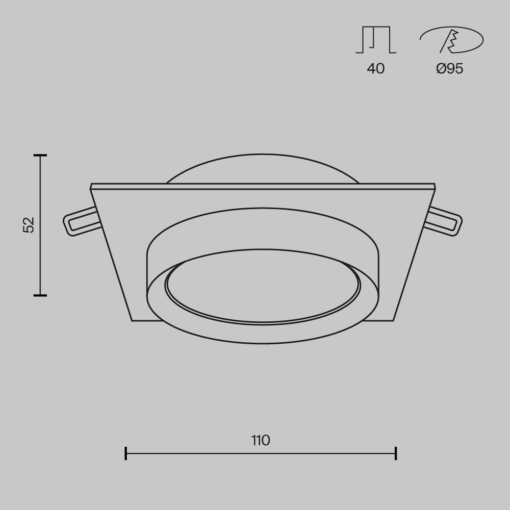Встраиваемый светильник Technical DL086 GX53 SQ