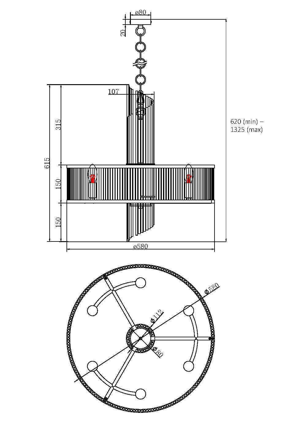 Подвесной светильник Maytoni MOD174PL 06