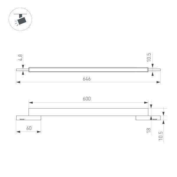 Светильник MAG MICROCOSM FLAT L600 16W