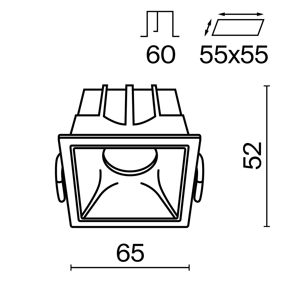 Встраиваемый светильник Technical DL043 01 10W3K SQ W