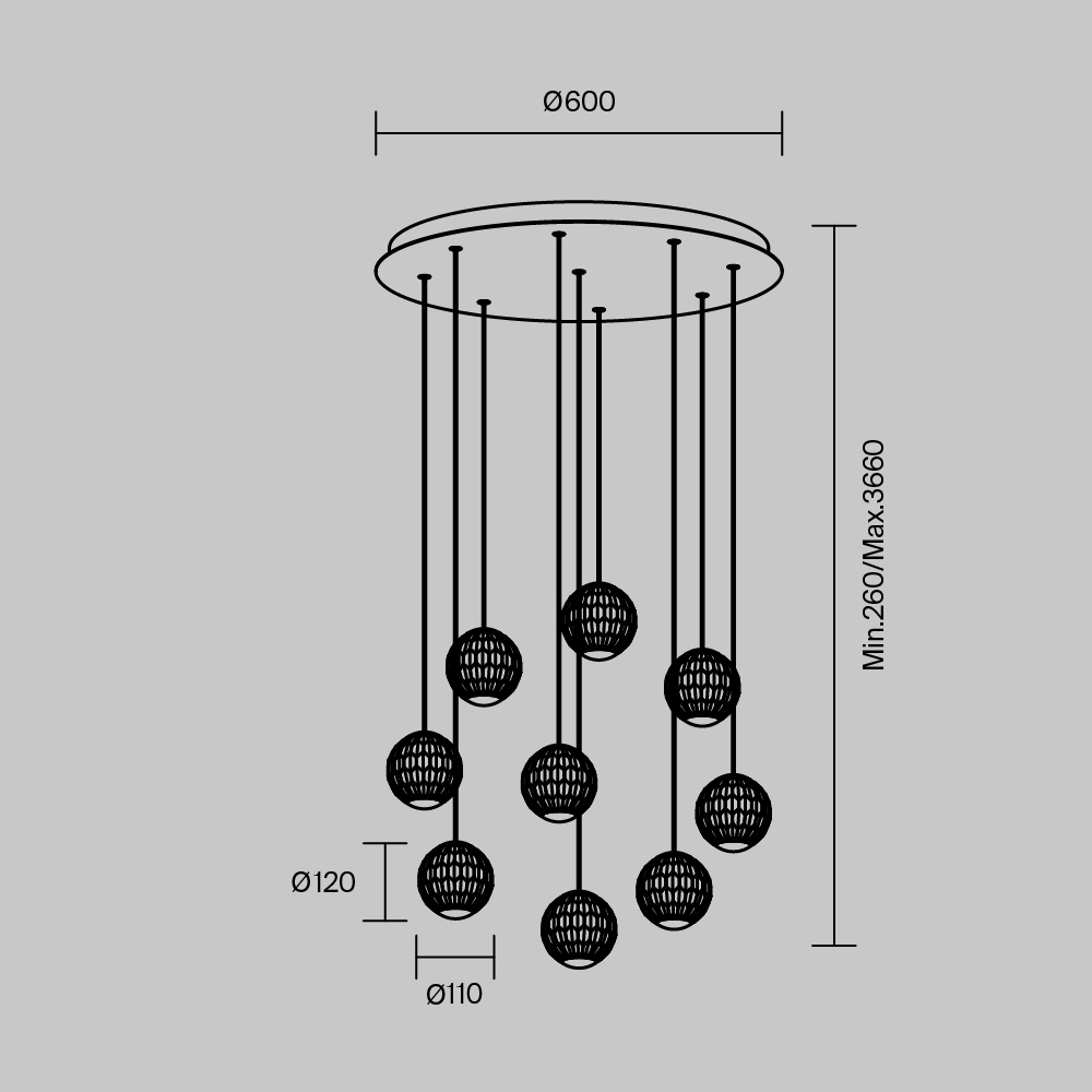 Подвесной светильник Maytoni MOD293PL L56BS3K