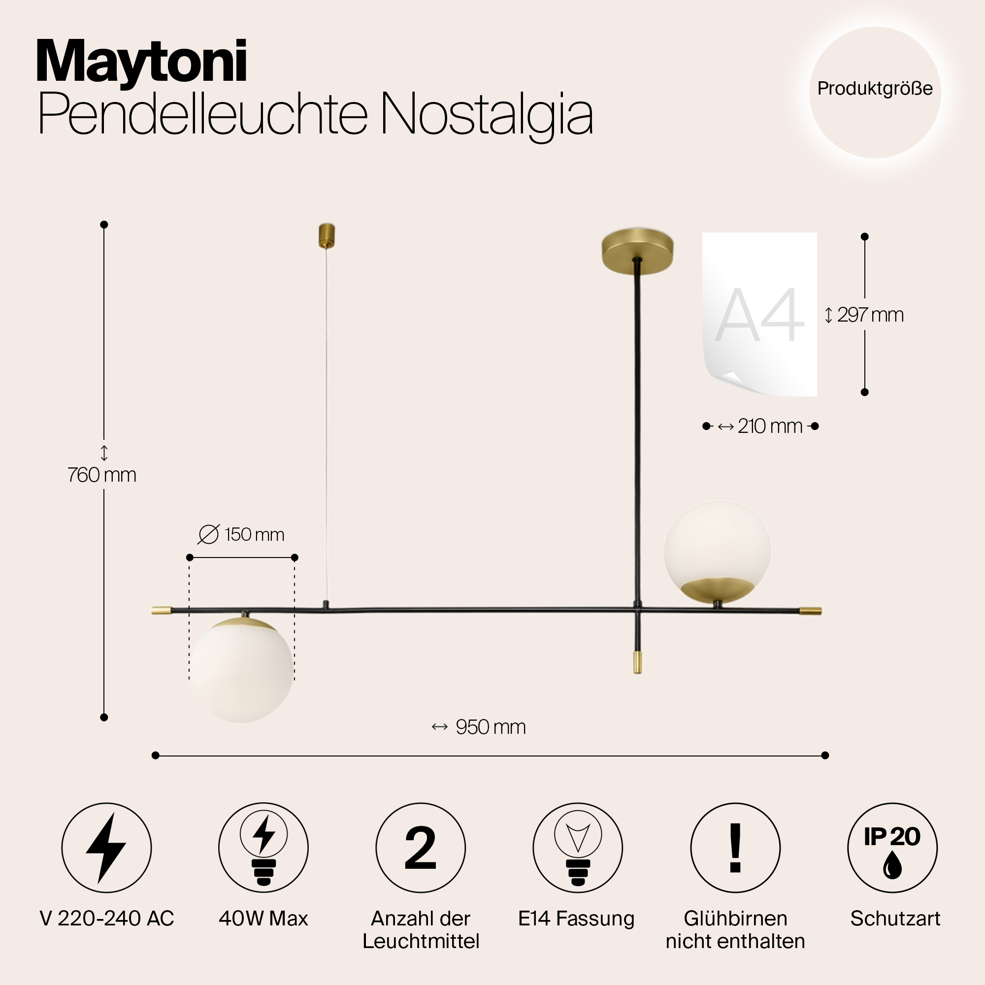 Подвесной светильник Maytoni MOD048PL 02