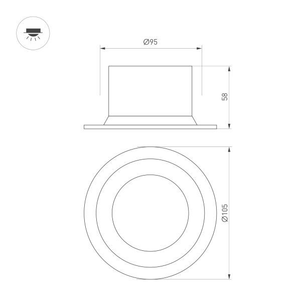 Светильник MS DROP BUILT R105 14W 5 лет