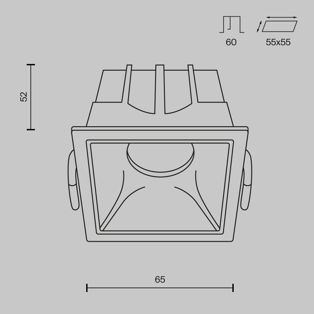 Встраиваемый светильник Technical DL043 01 10W3K SQ W