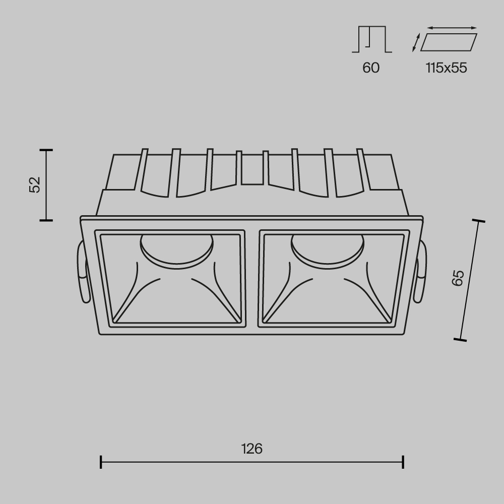 Встраиваемый светильник Technical DL043 02 10W3K D SQ