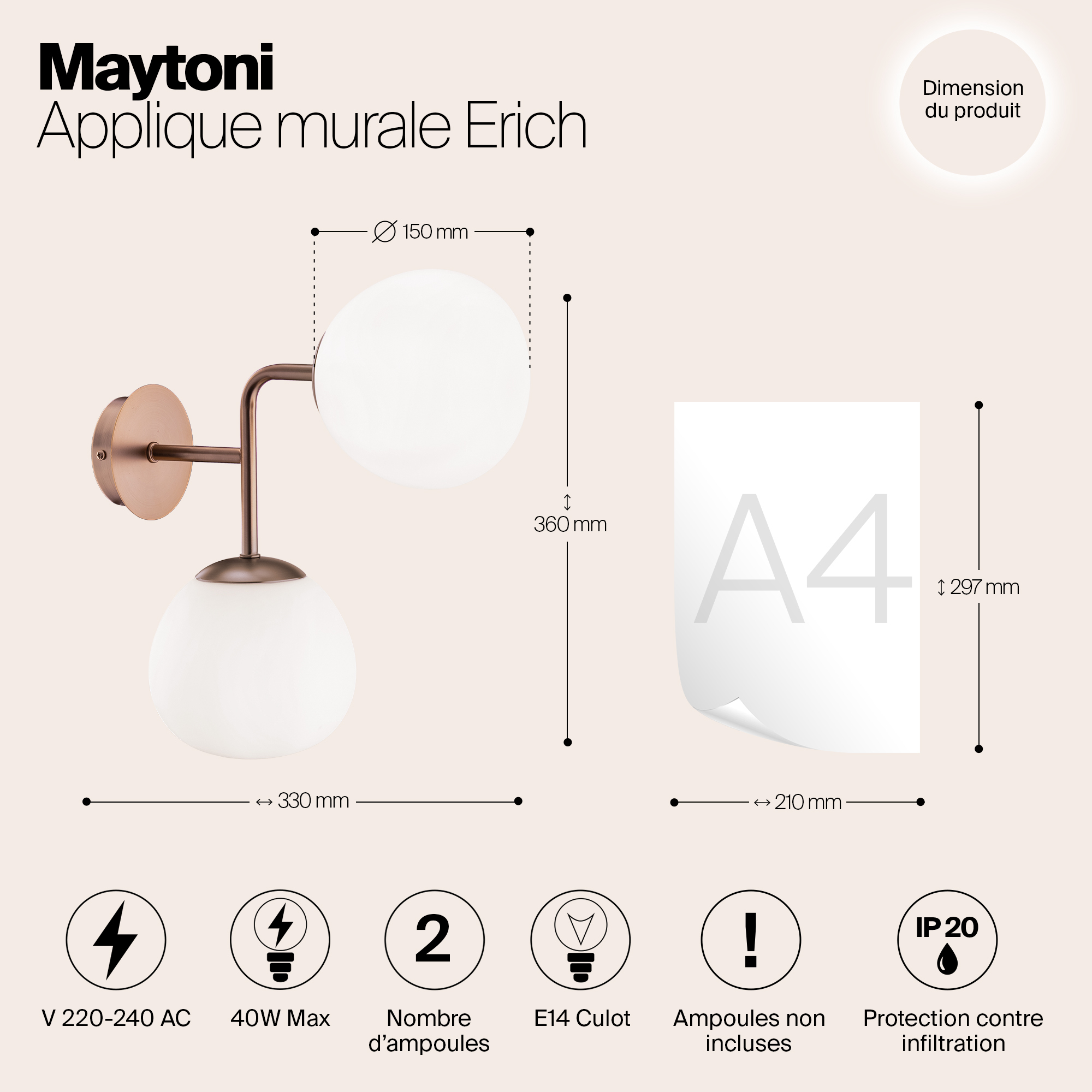 Настенный светильник (бра) Maytoni MOD221 WL 02