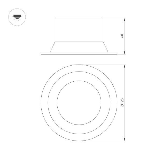 Светильник MS BREEZE BUILT R125 16W