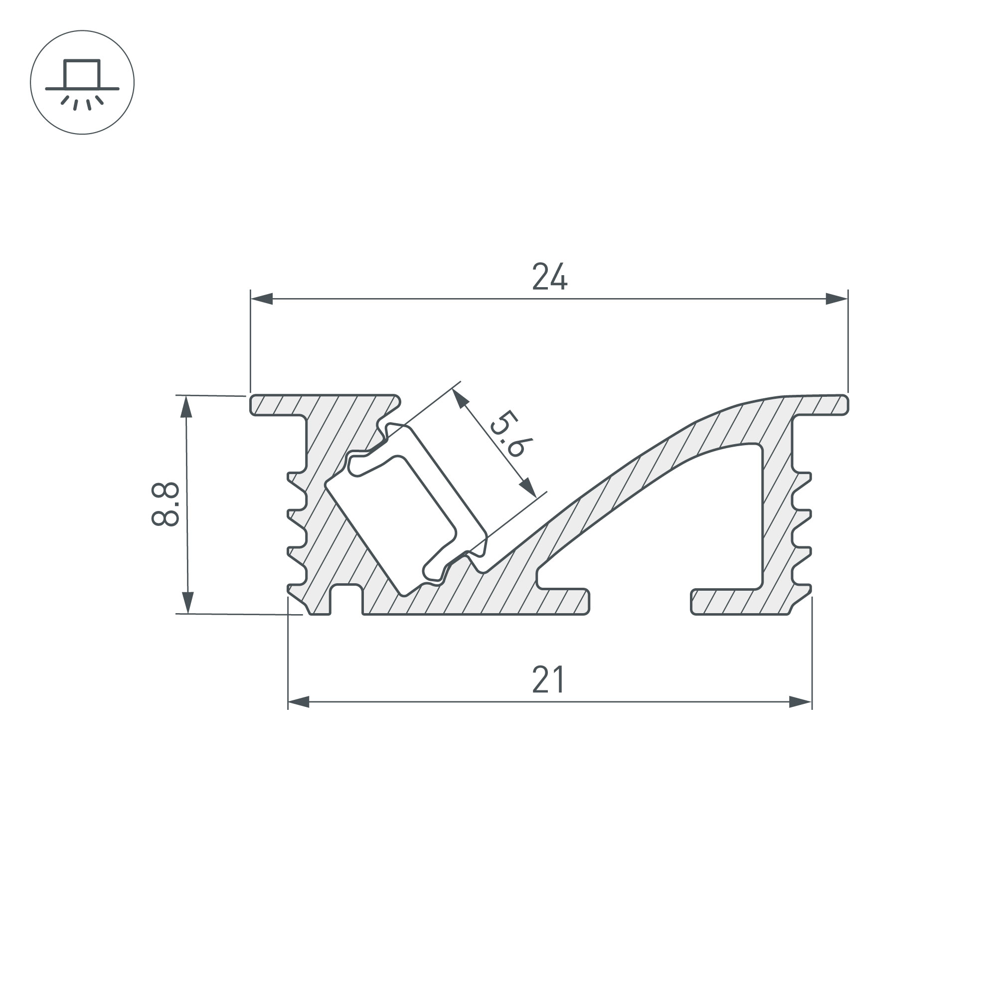 Профиль SL BEVEL W21 F 2000 ANOD