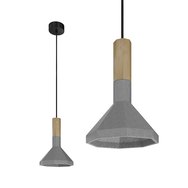 Подвесной (накладной) светодиодный светильник Серый песочный цемент Wood 130