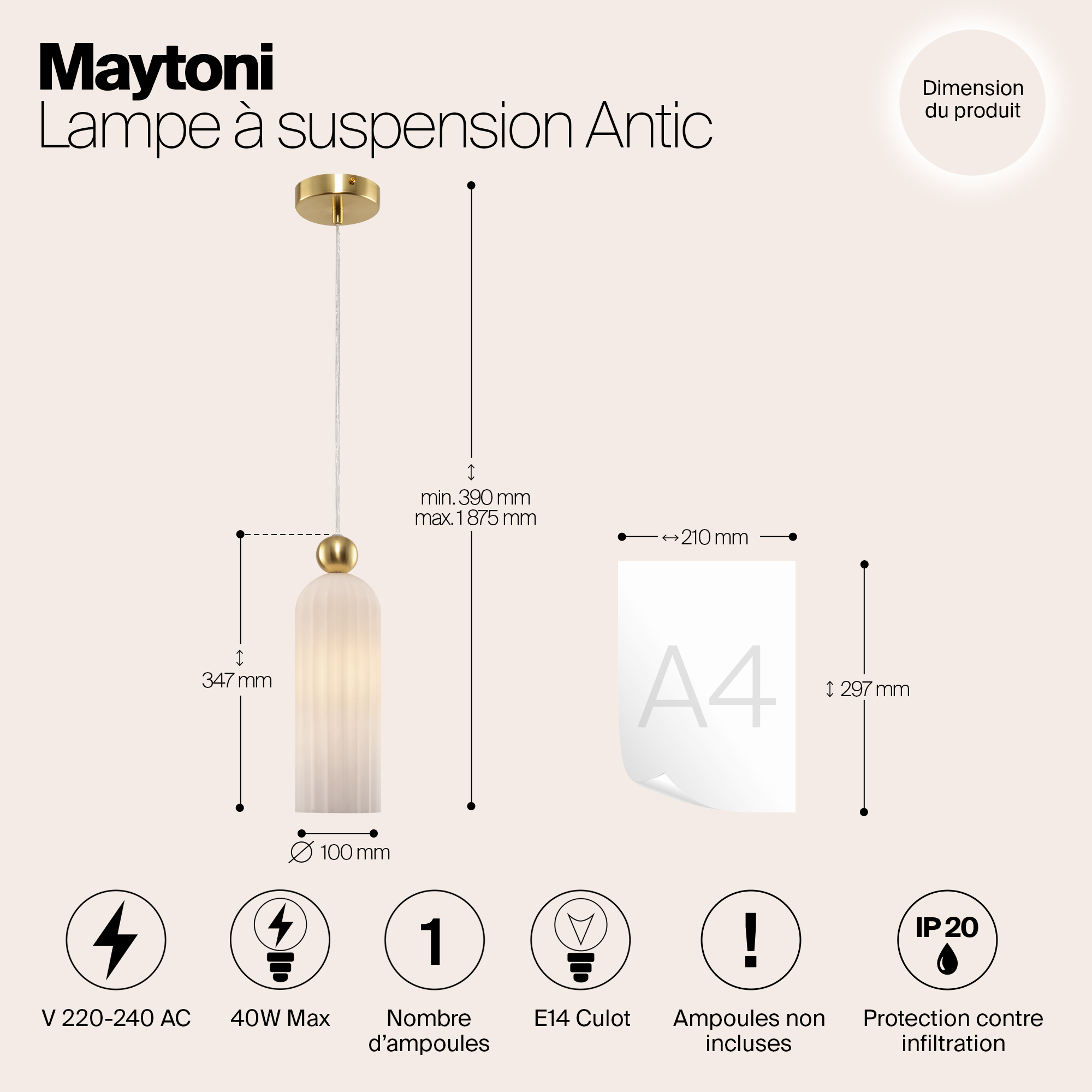 Подвесной светильник Maytoni MOD302PL 01