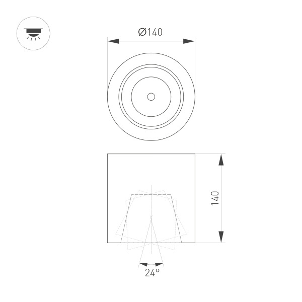 Светильник SP FOCUS R140 30W