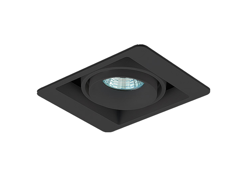 Встраиваемый светильник под сменную лампу DL18615/01WW-SQ Shiny black/Black Lumme