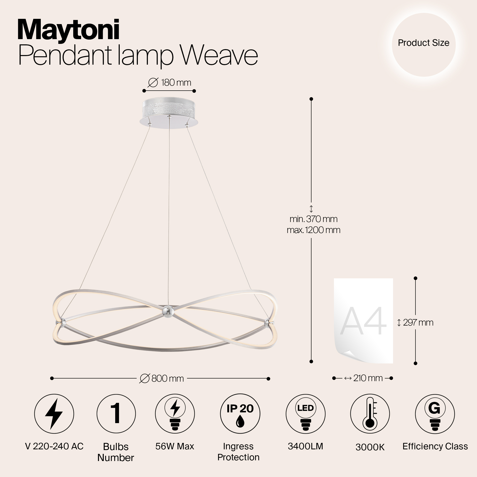 Подвесной светильник Maytoni MOD062PL L56