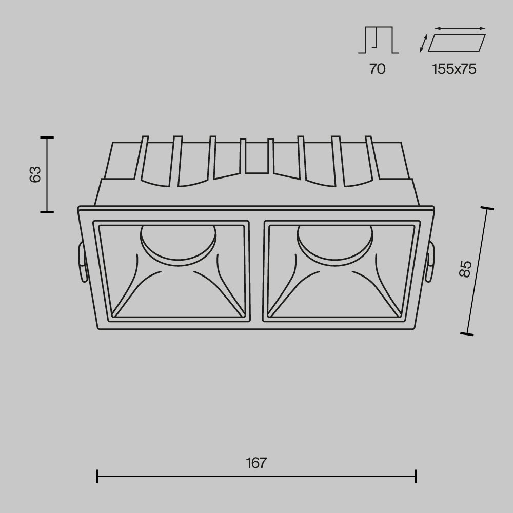 Встраиваемый светильник Technical DL043 02 15W3K SQ