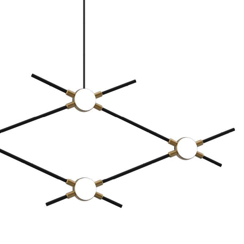 Люстра Molecular 4 black/gold