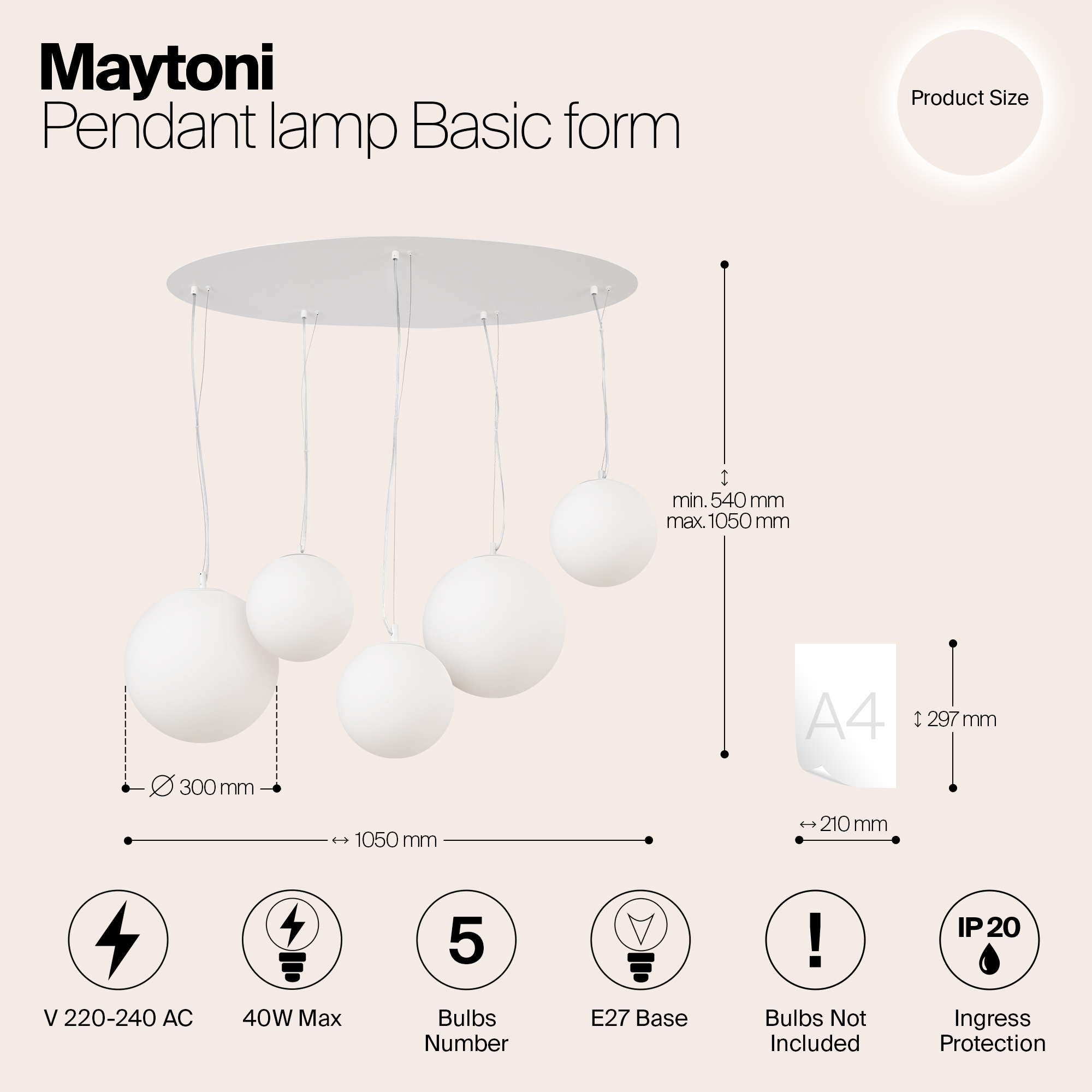 Подвесной светильник Maytoni MOD321PL 05W1