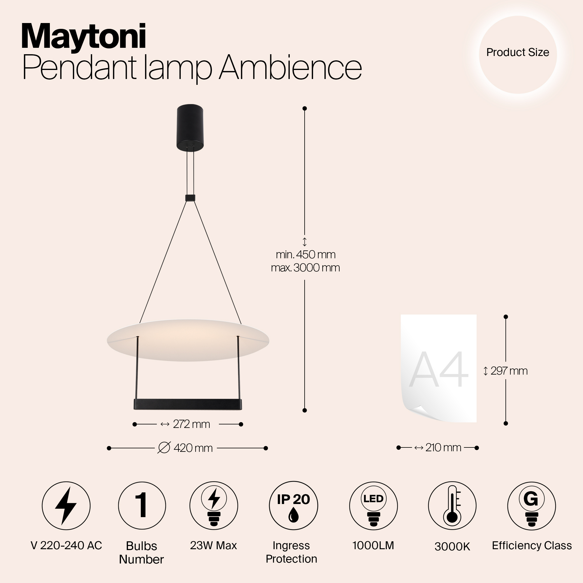 Подвесной светильник Maytoni MOD280PL L23