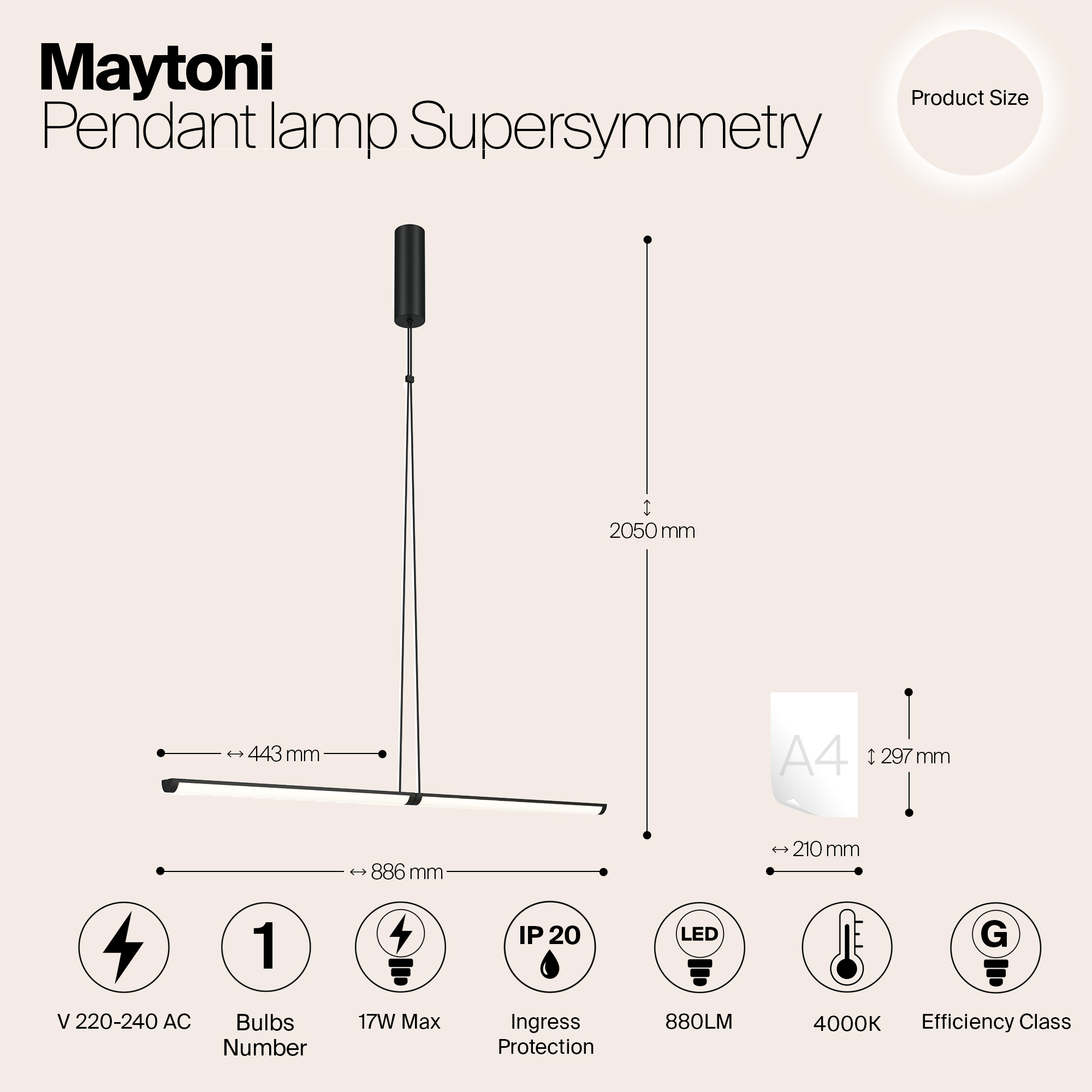 Подвесной светильник Maytoni P096PL L11BK