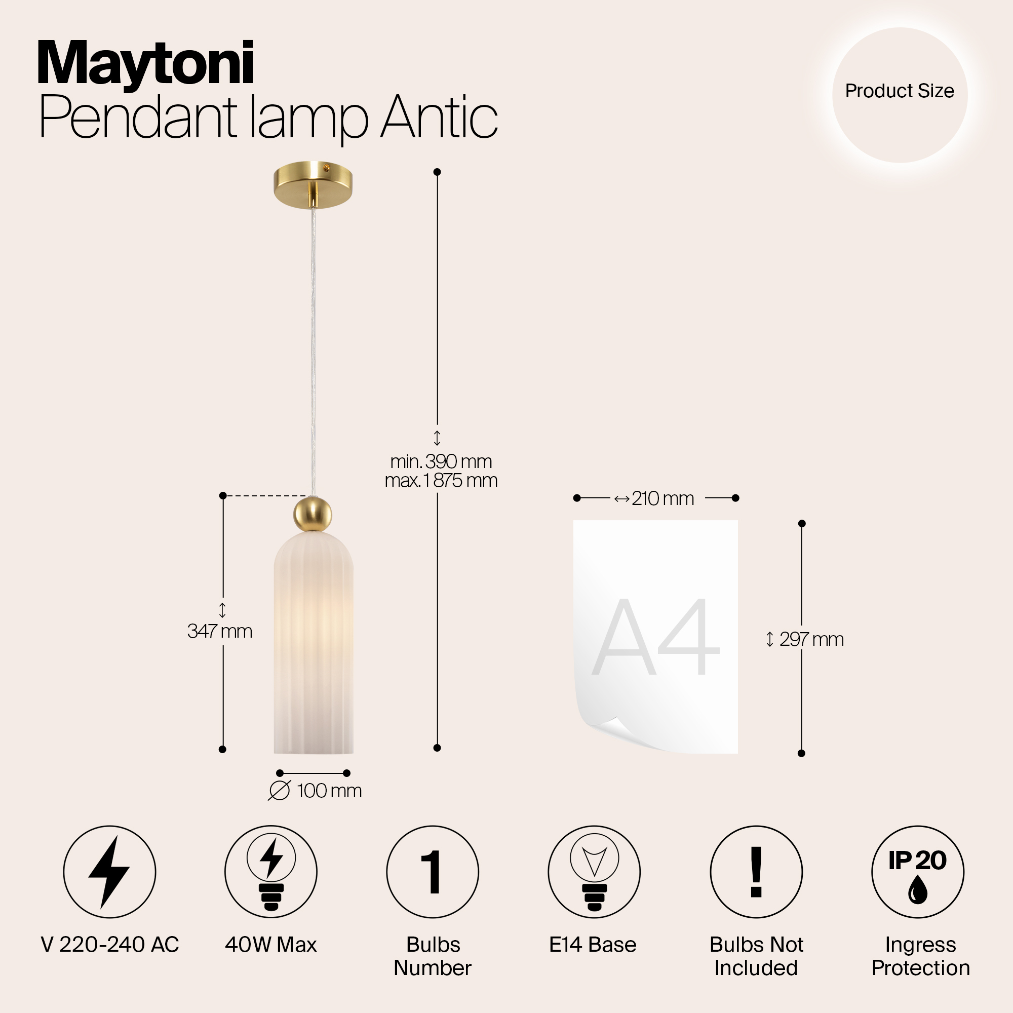 Подвесной светильник Maytoni MOD302PL 01