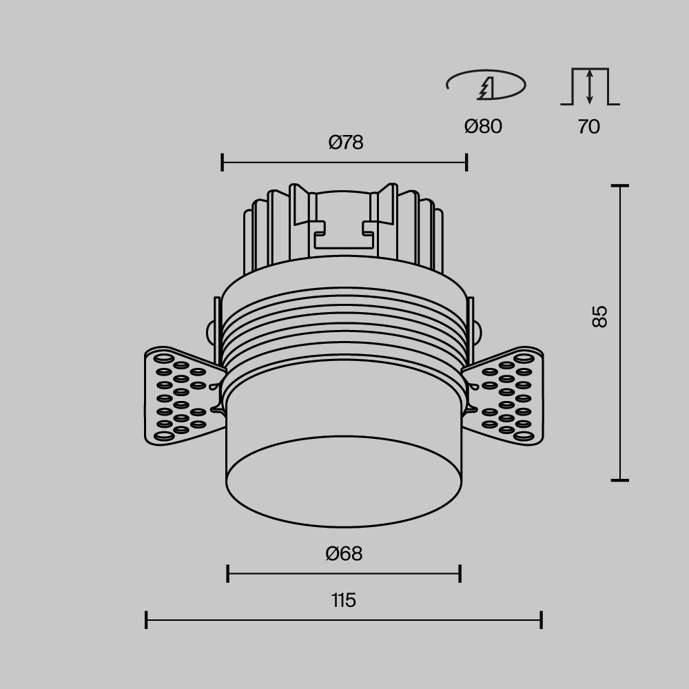 Встраиваемый светильник Technical DL065 12W3K TRS