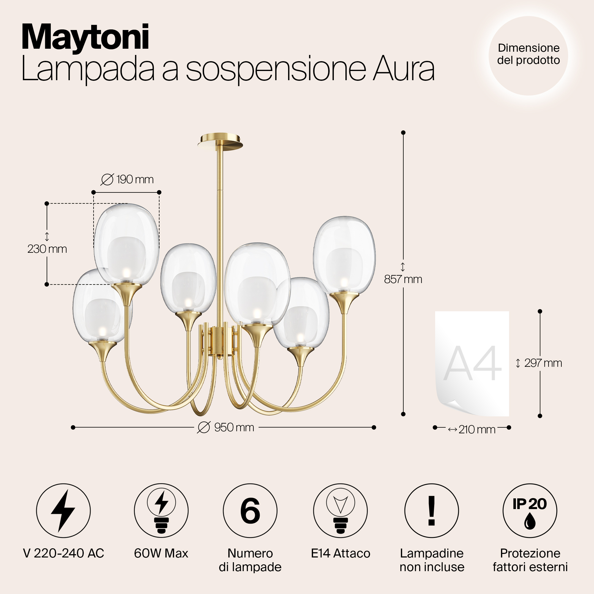 Подвесной светильник Maytoni MOD016PL 06