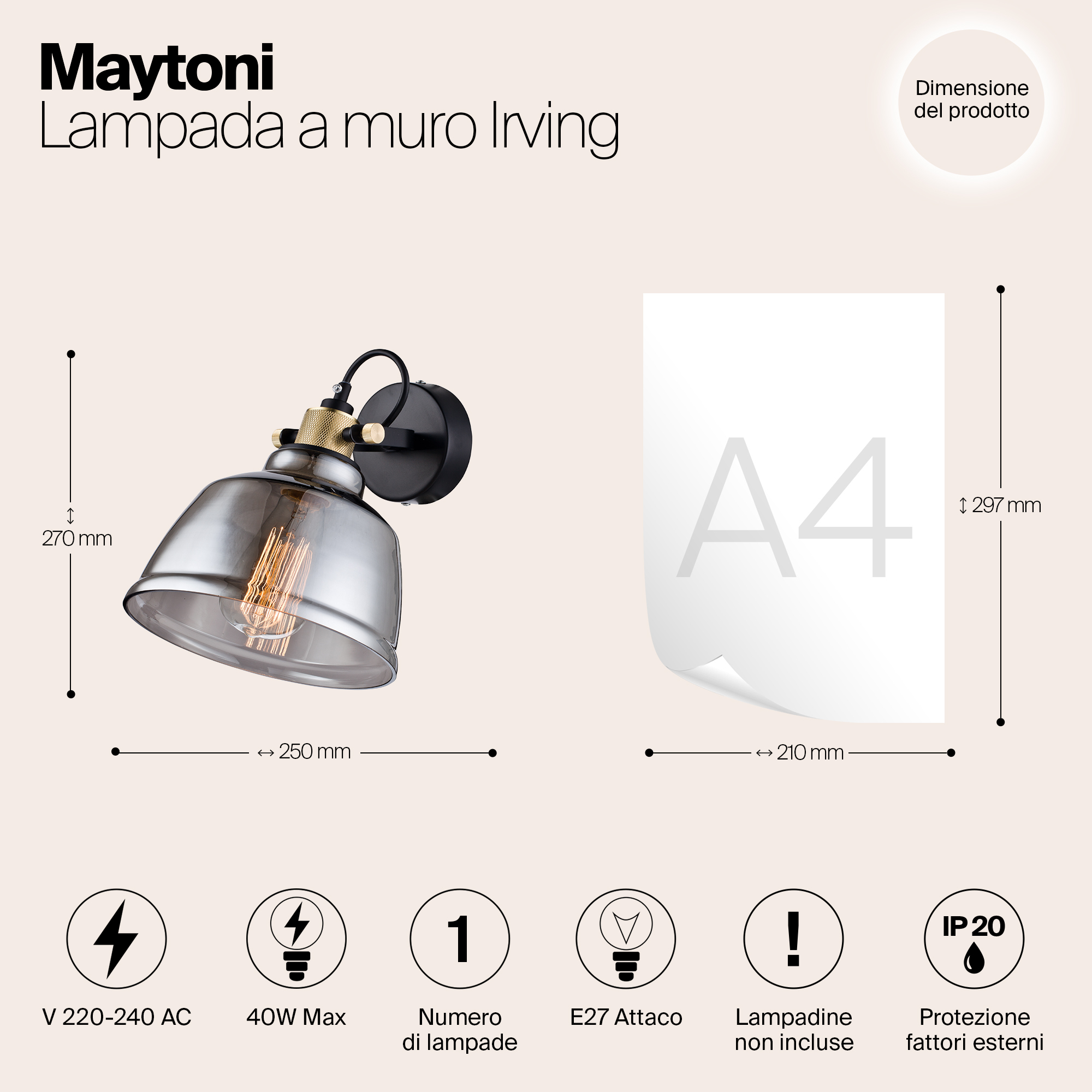 Настенный светильник (бра) Maytoni T163 01 C