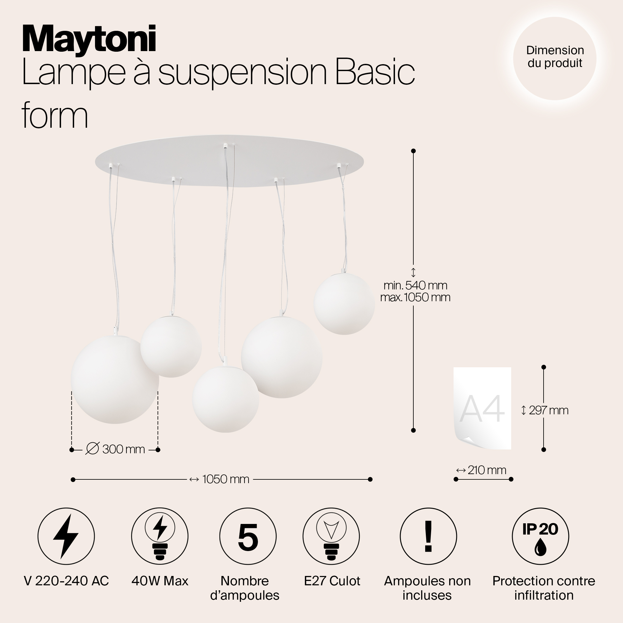 Подвесной светильник Maytoni MOD321PL 05W1