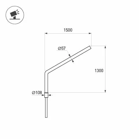 Кронштейн OXOR-SG1-1300x108-L1500 BLACK (Arlight, Сталь) 051645