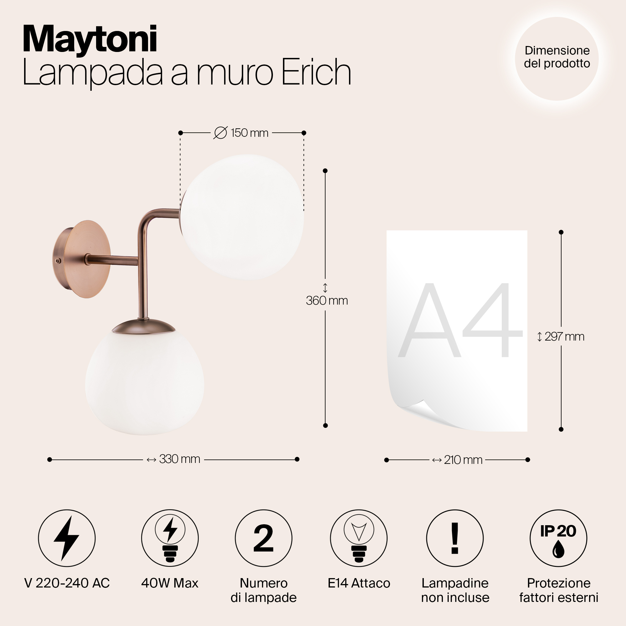 Настенный светильник (бра) Maytoni MOD221 WL 02