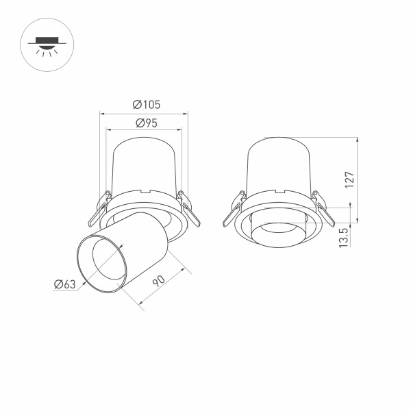 Светильник LTD PULL R100 10W 5 лет