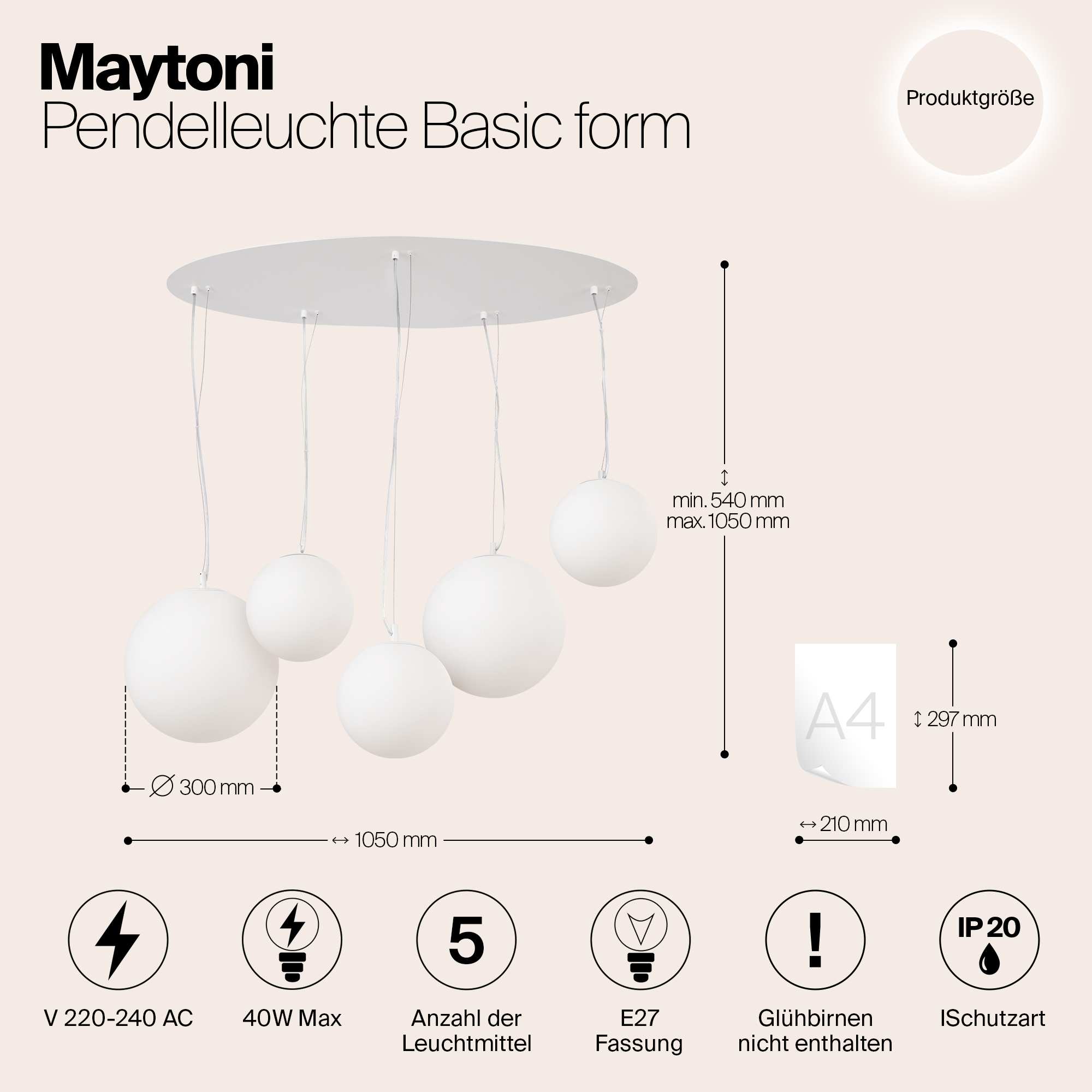 Подвесной светильник Maytoni MOD321PL 05W1