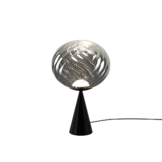 Настольная лампа Tom Dixon Whirl Cone Fat Silver/black LED