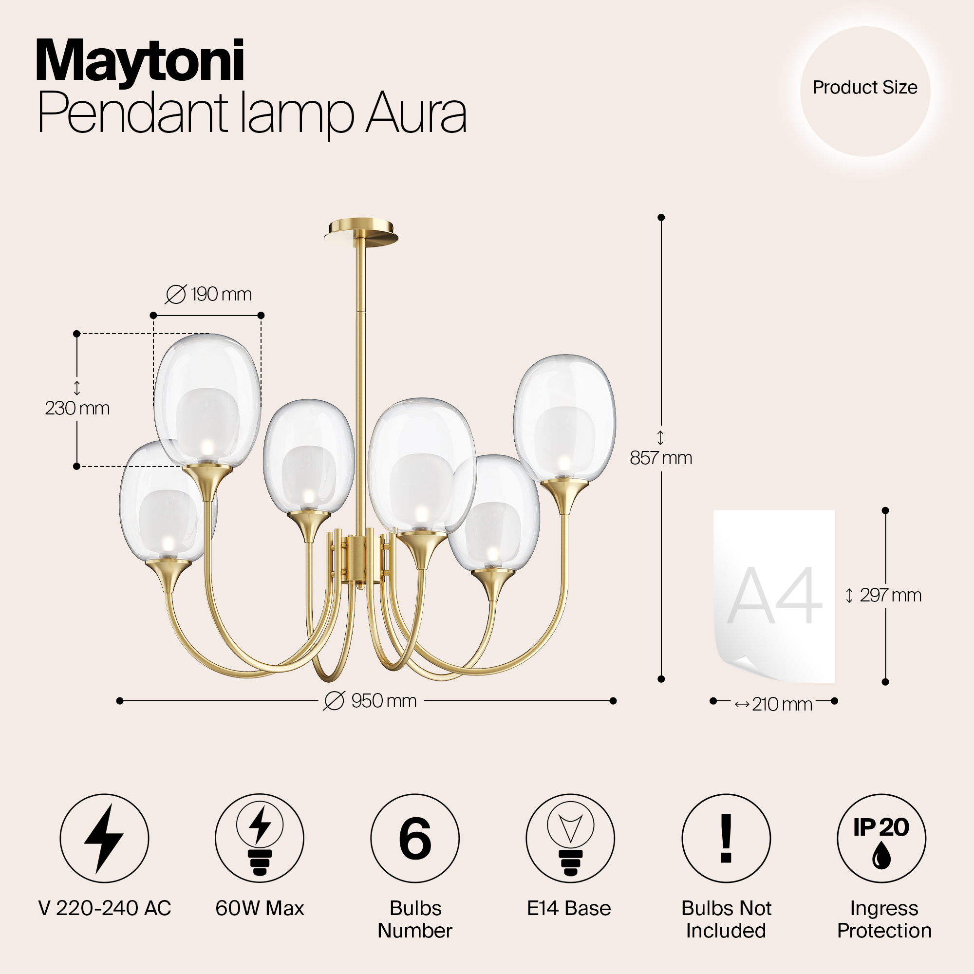 Подвесной светильник Maytoni MOD016PL 06