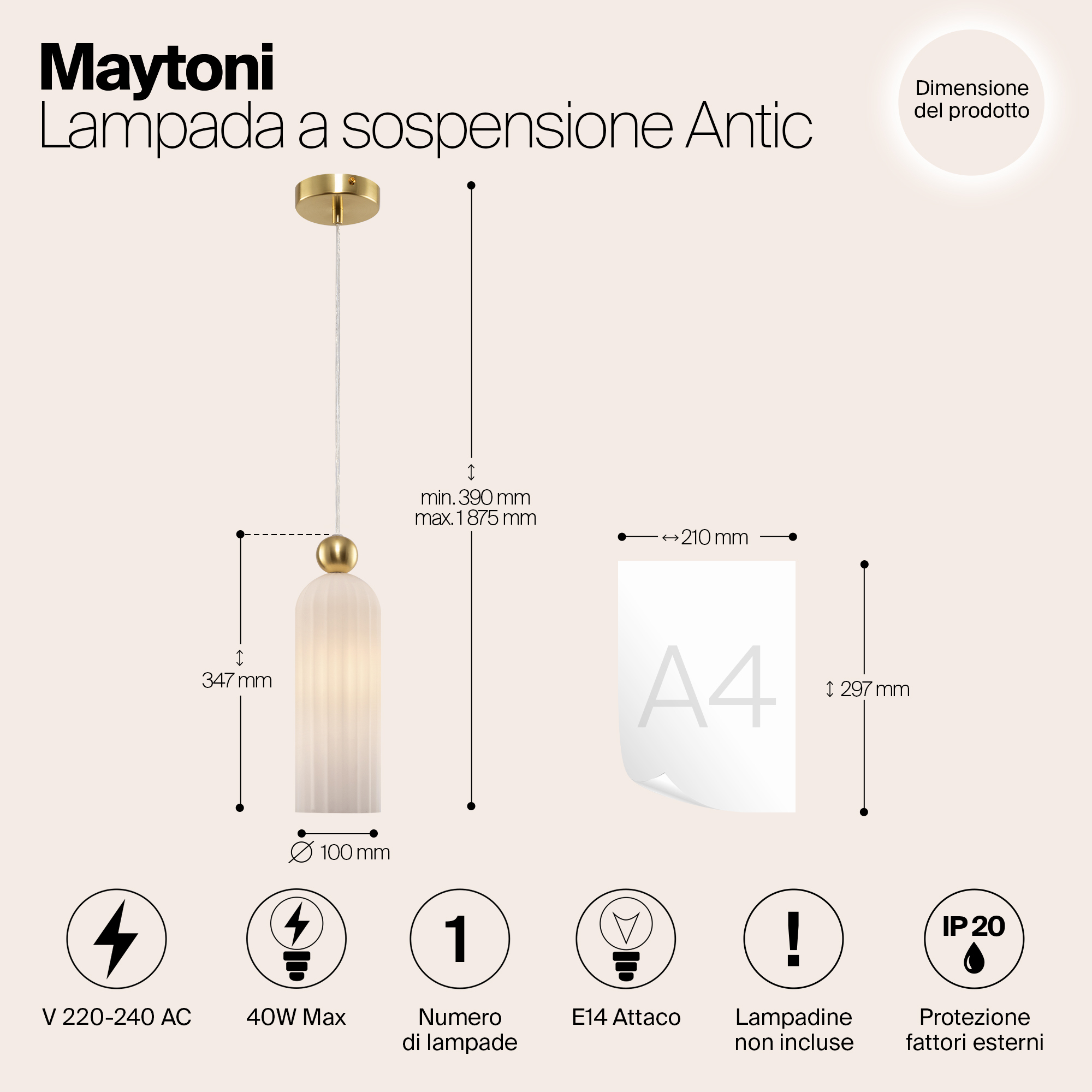 Подвесной светильник Maytoni MOD302PL 01