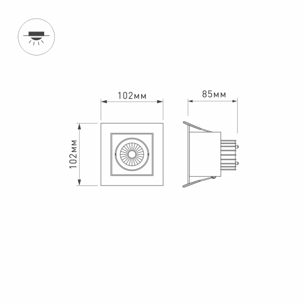 Светильник CL KARDAN S102x102 9W