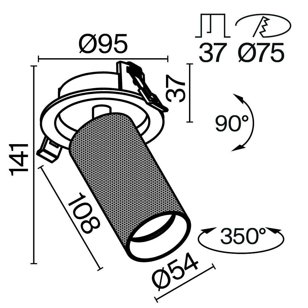 Встраиваемый светильник Technical C081CL 01 GU10