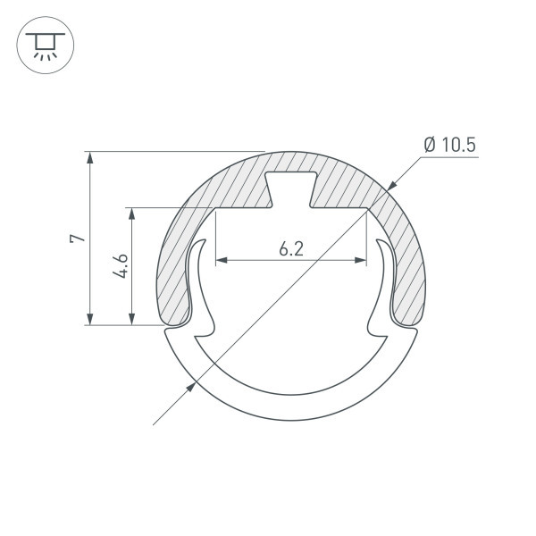 Профиль ROUND D10.5 2000 ANOD