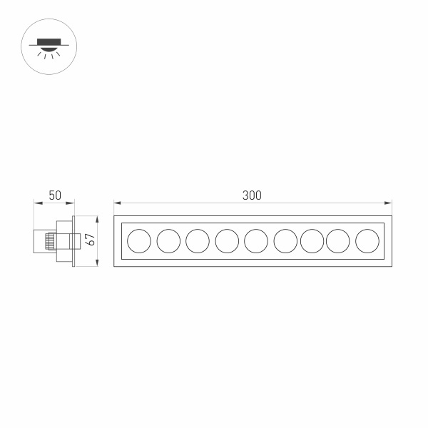 Светильник MS ORIENT BUILT TURN TC S67x300 20W 5 лет