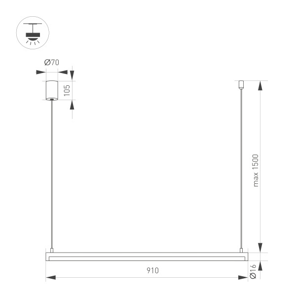 Светильник SP UMBRA HANG H L900 15W