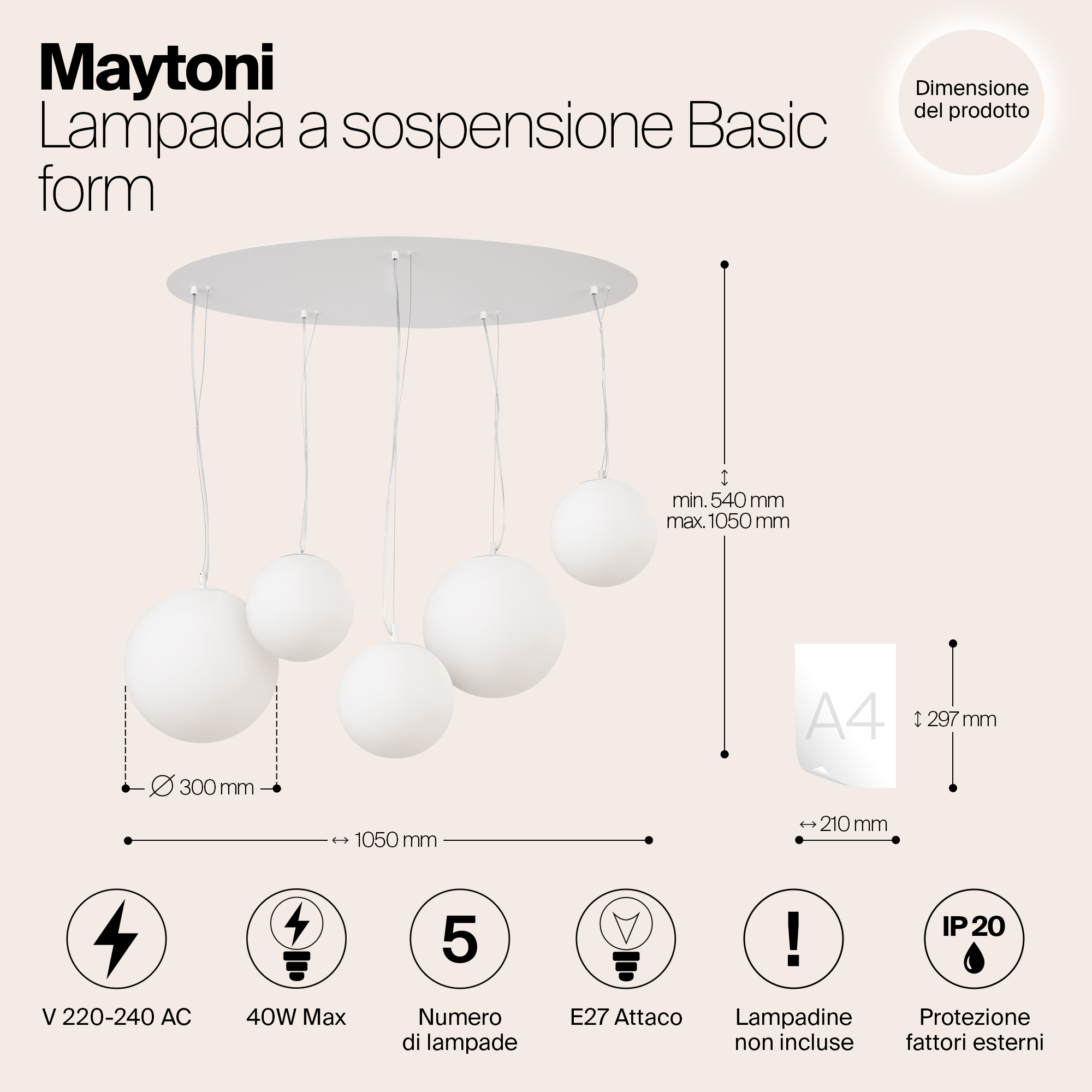 Подвесной светильник Maytoni MOD321PL 05W1