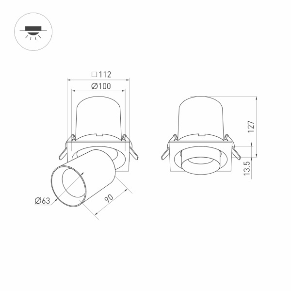 Светильник LTD PULL S110x110 10W 5 лет