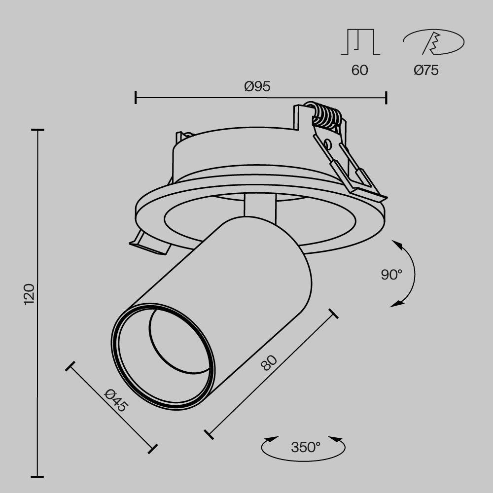 Встраиваемый светильник Technical C071CL 7W3K W